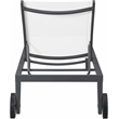 Afuera Living Contemporary Fabric Patio Mesh Chaise Lounge Chair in White