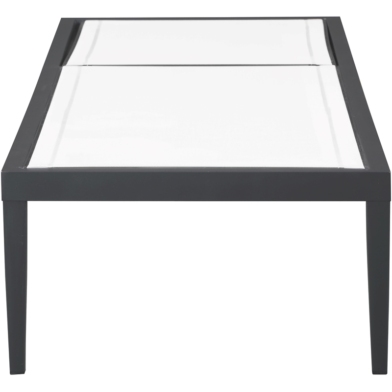 Afuera Living Contemporary Fabric Patio Mesh Chaise Lounge Chair in White