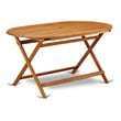 Afuera Living Contemporary Oval Wood Patio Dining Table in Natural Oil