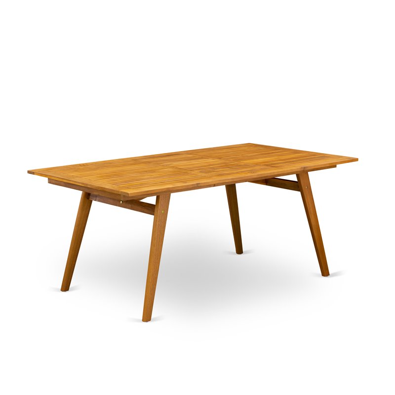 Afuera Living Contemporary 9-piece Wood Patio Table Set in Natural Oil