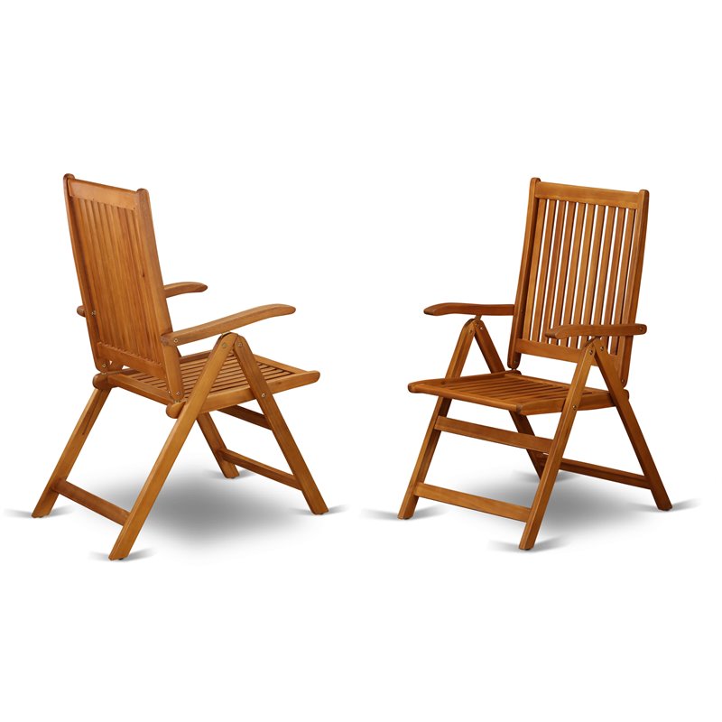Afuera Living Contemporary 9-piece Wood Patio Table Set in Natural Oil
