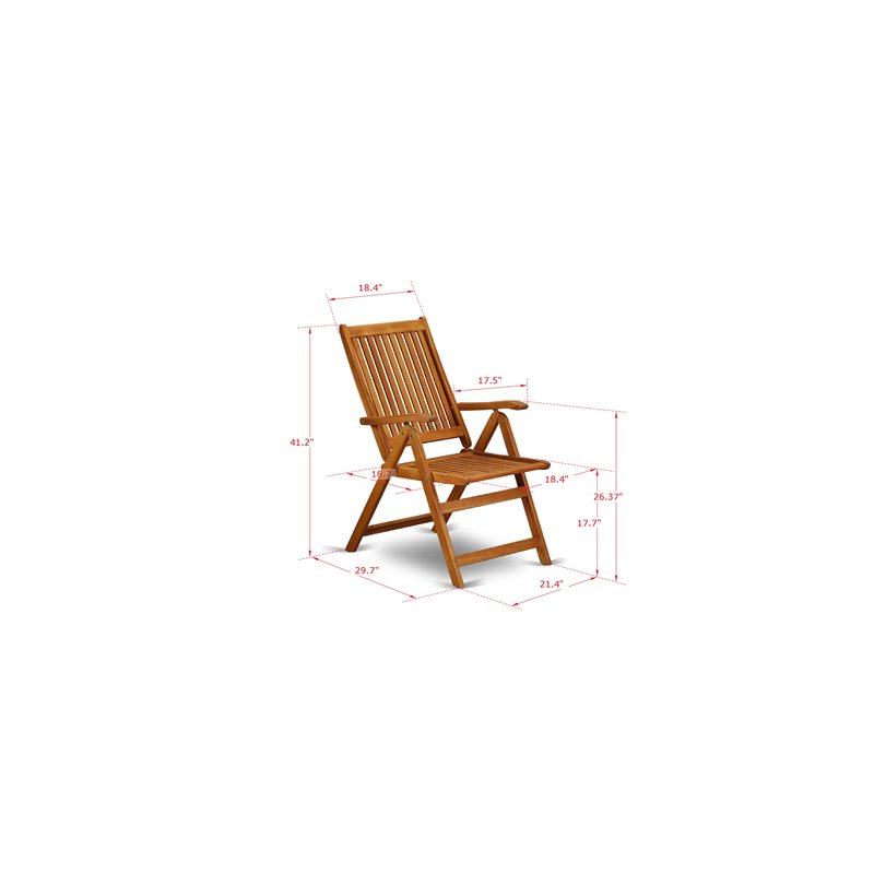 Afuera Living Contemporary 9-piece Wood Patio Table Set in Natural Oil