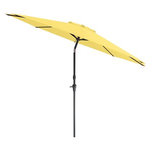 Afuera Living 10ft Tilting Yellow Fabric Patio Umbrella