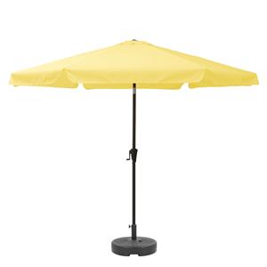 afuera living 10ft round tilting yellow fabric patio umbrella and round base