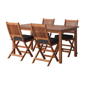 afuera living 5 piece hard wood outdoor dining set in natural