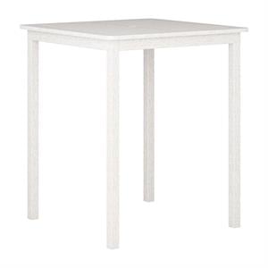afuera living wood outdoor bar height table in white wash