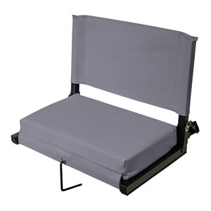 Afuera Living 16&quot Transitional Metal Large Stadium Chairs in Gray