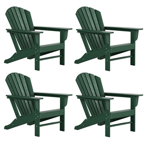 afuera living portside classic outdoor adirondack chair (set of 4) in dark green