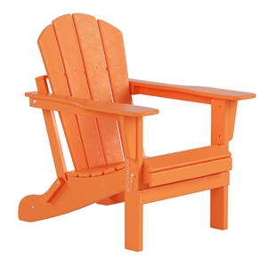 afuera living coastal outdoor folding poly adirondack chair in orange
