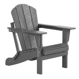 afuera living coastal outdoor folding poly adirondack chair in gray
