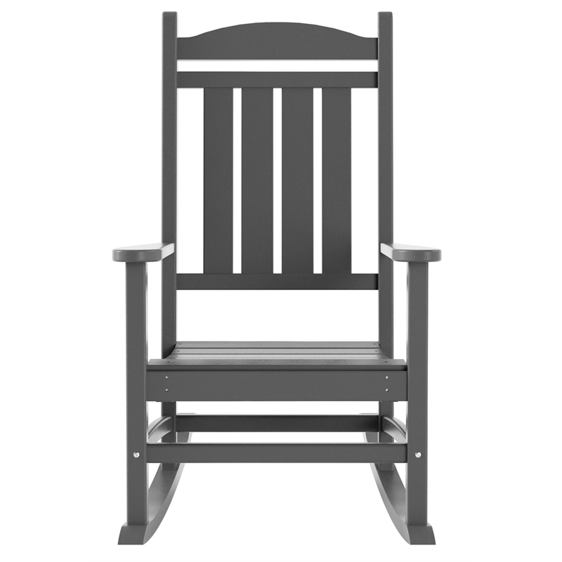 Afuera Living Traditional Classic Outdoor Porch Rocking Chair in Gray