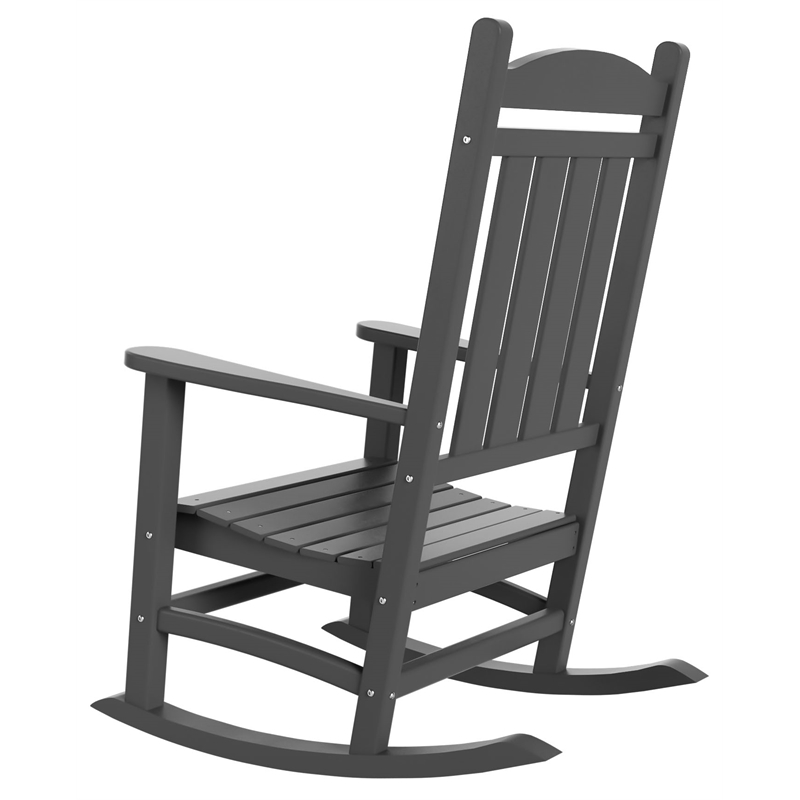 Afuera Living Traditional Classic Porch Rocking Chair (Set of 2) in Gray