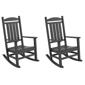 afuera living traditional classic porch rocking chair (set of 2) in gray