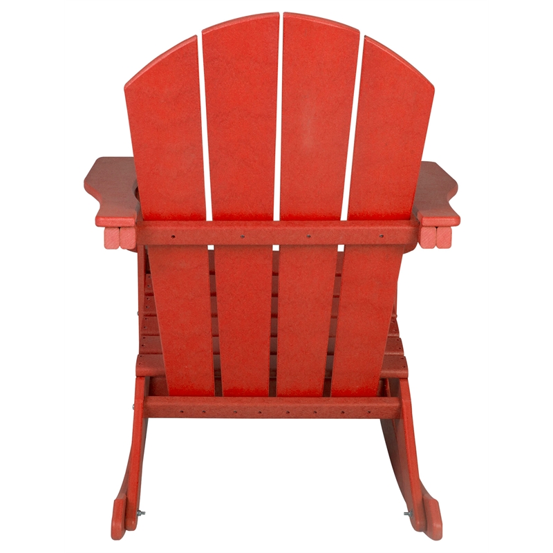 Afuera Living Traditional Plastic Outdoor Rocking Chair in Red