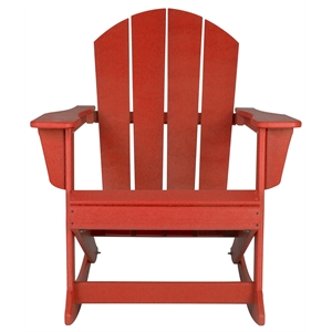 afuera living traditional plastic outdoor rocking chair in red