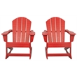 Afuera Living Traditional Plastic Outdoor Rocking Chair in Red (Set of 2) in Red