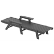 Afuera Living Outdoor 3PC HDPE Plastic Reclining Chaise Lounge/Table Set in Gray
