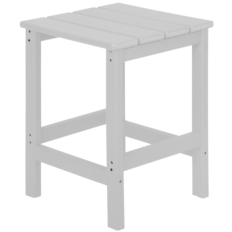 Afuera Living Portside Outdoor Poly Plastic Adirondack Side Table in White