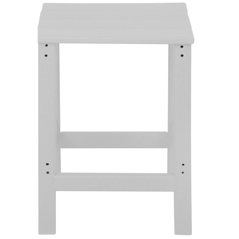 Afuera Living Portside Outdoor Poly Plastic Adirondack Side Table in White