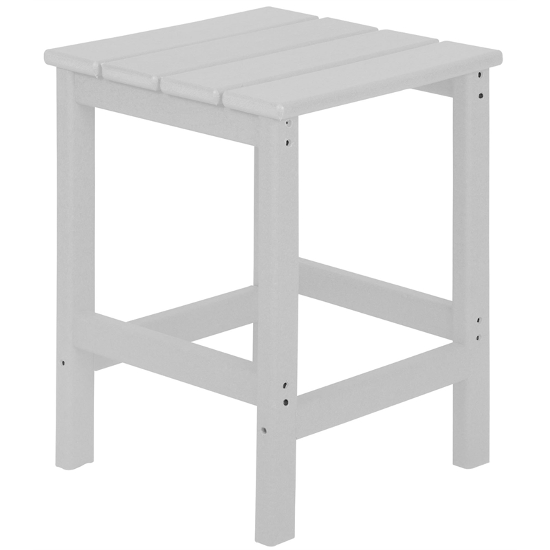 Afuera Living Portside Outdoor Poly Plastic Adirondack Side Table in White