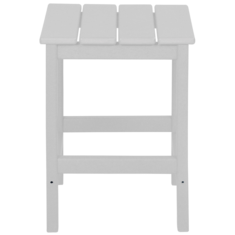 Afuera Living Portside Outdoor Poly Plastic Adirondack Side Table in White