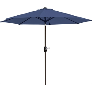 afuera living 9ft polyester patio market umbrella with push button tilt in navy