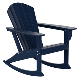 afuera living portside outdoor poly plastic adirondack rocking chair in navy
