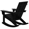 Afuera Living Outdoor HDPE Plastic Adirondack Rocking Chair (Set of 2) in Black