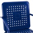 Afuera Living 5-Piece Retro Metal Patio Dining Set in Navy Gloss/White Satin