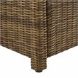 Afuera Living Wicker / Rattan/Fabric Patio Corner Chair in Gray/Weathered Brown