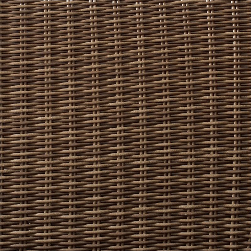 Afuera Living Wicker / Rattan/Fabric Patio Corner Chair in Gray/Weathered Brown