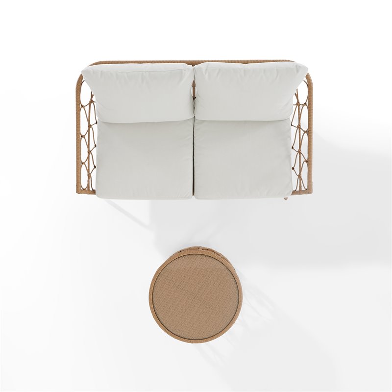 Afuera Living 2-piece Wicker Outdoor Conversation Set in Natural