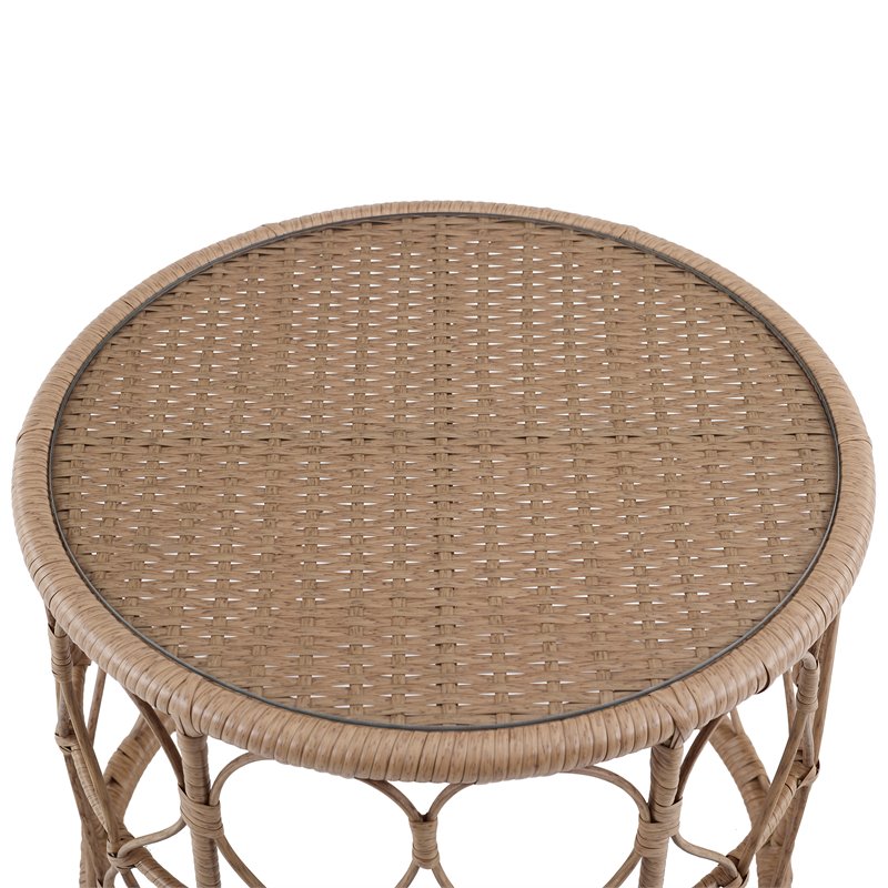 Afuera Living 2-piece Wicker Outdoor Conversation Set in Natural