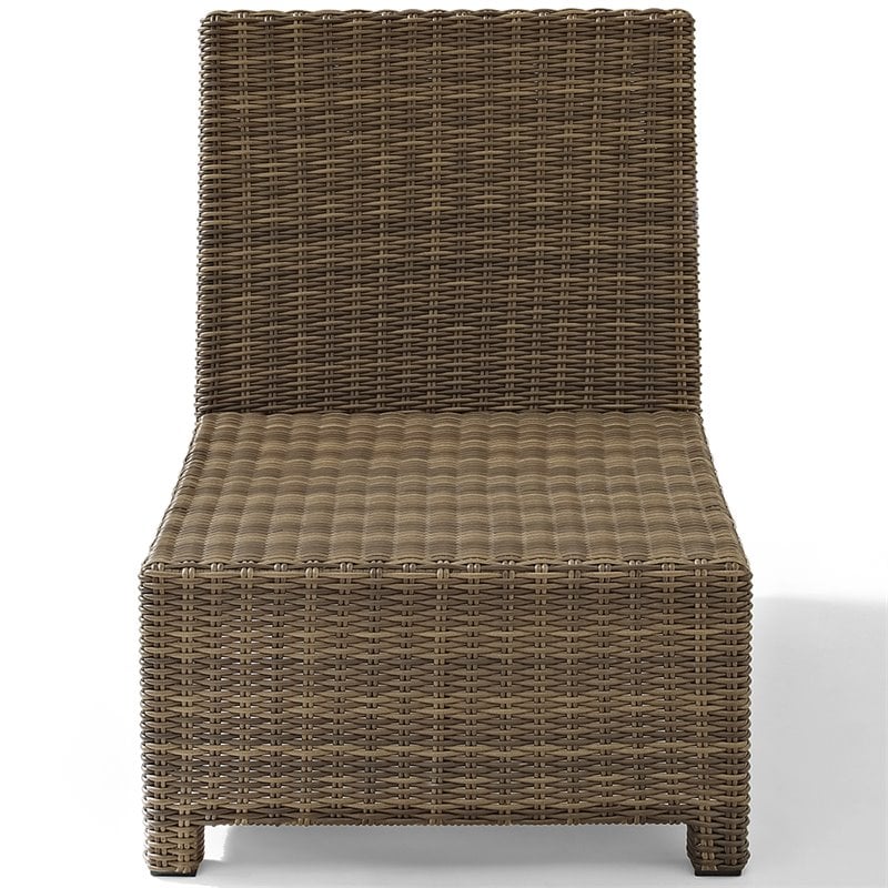 Afuera Living Wicker Armless Patio Chair in Brown and Sand Finish