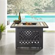 Afuera Living Square Traditional Metal/Tile Patio Fire Pit in Brown/Black