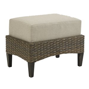 afuera living traditional wicker outdoor ottoman in brown finish