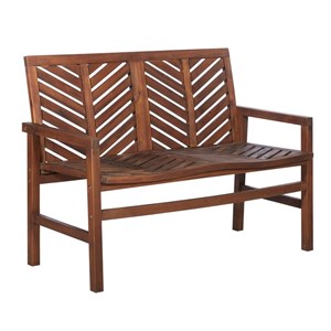 Afuera Living 48&quot Outdoor Wood Patio Love Seat in Dark Brown