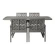 Afuera Living 5-Piece Extendable Outdoor Patio Dining Set in Brown