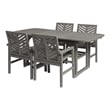 Afuera Living 5-Piece Extendable Outdoor Patio Dining Set in Brown