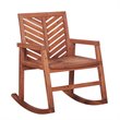 Afuera Living Outdoor Wood Patio Chevron Rocker in Brown Finish