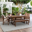 Afuera Living 6-Piece Extendable Outdoor Patio Dining Set in Dark Brown