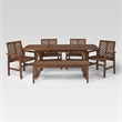 Afuera Living 6-Piece Extendable Outdoor Patio Dining Set in Dark Brown