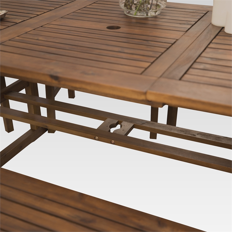 Afuera Living 6-Piece Extendable Outdoor Patio Dining Set in Dark Brown