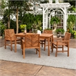 Afuera Living 5-Piece Outdoor Patio Dining Set in Brown Finish