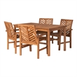 Afuera Living 5-Piece Outdoor Patio Dining Set in Brown Finish
