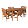 Afuera Living 5-Piece Outdoor Patio Dining Set in Brown Finish