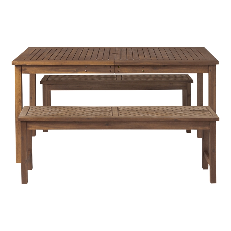 Afuera Living 3-Piece Outdoor Patio Dining Set in Dark Brown