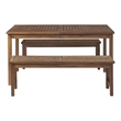 Afuera Living 3-Piece Outdoor Patio Dining Set in Dark Brown