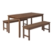 Afuera Living 3-Piece Outdoor Patio Dining Set in Dark Brown