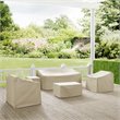 Afuera Living 5-Piece Vinyl/Heavy Gauge Outdoor Sofa Cover Set in Tan